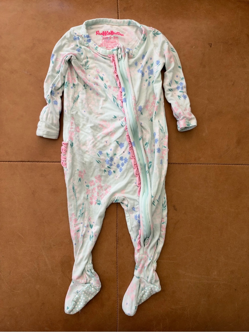 Ruffle Butts Viscose Bamboo Footie 0-3M